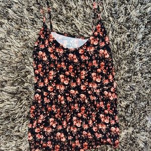 American Eagle. Size XS black and pink floral tank top.